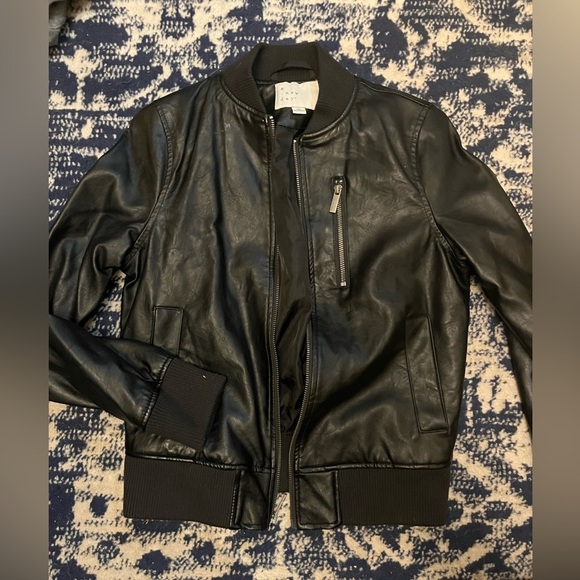 Faux Leather Bomber Jacket - Picture 1 of 3